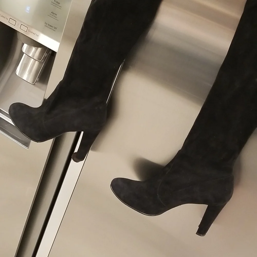 💕STUART WEITZMAN💕 Highland Suede Over-the-Knee Boots ~ Black 8.5